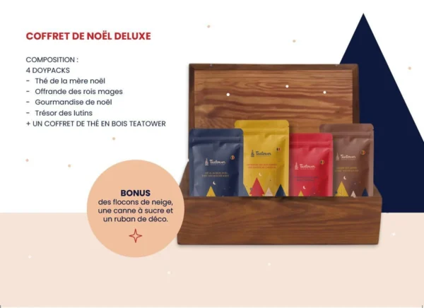 Coffret de noël - 4 sachets de thés et infusion de 100 gr - Teatower